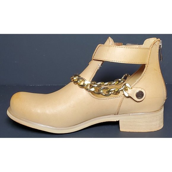 PRIMADONNA COLLECTION Women 37 EURO, bootie tan with chain and buckle 01232 - Picture 3 of 12